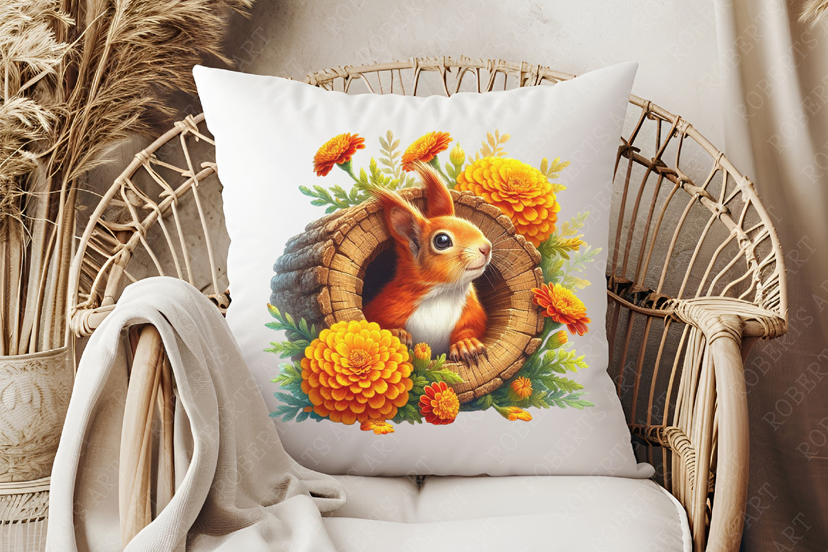 Fall Squirrels Garden Clipart, an Illustration by RobertsArt (Photo 4 of 7)