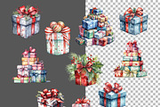 Watercolor Christmas Gifts, a Decorative Illustration by Vasmila (Thumbnail 3 of 5)