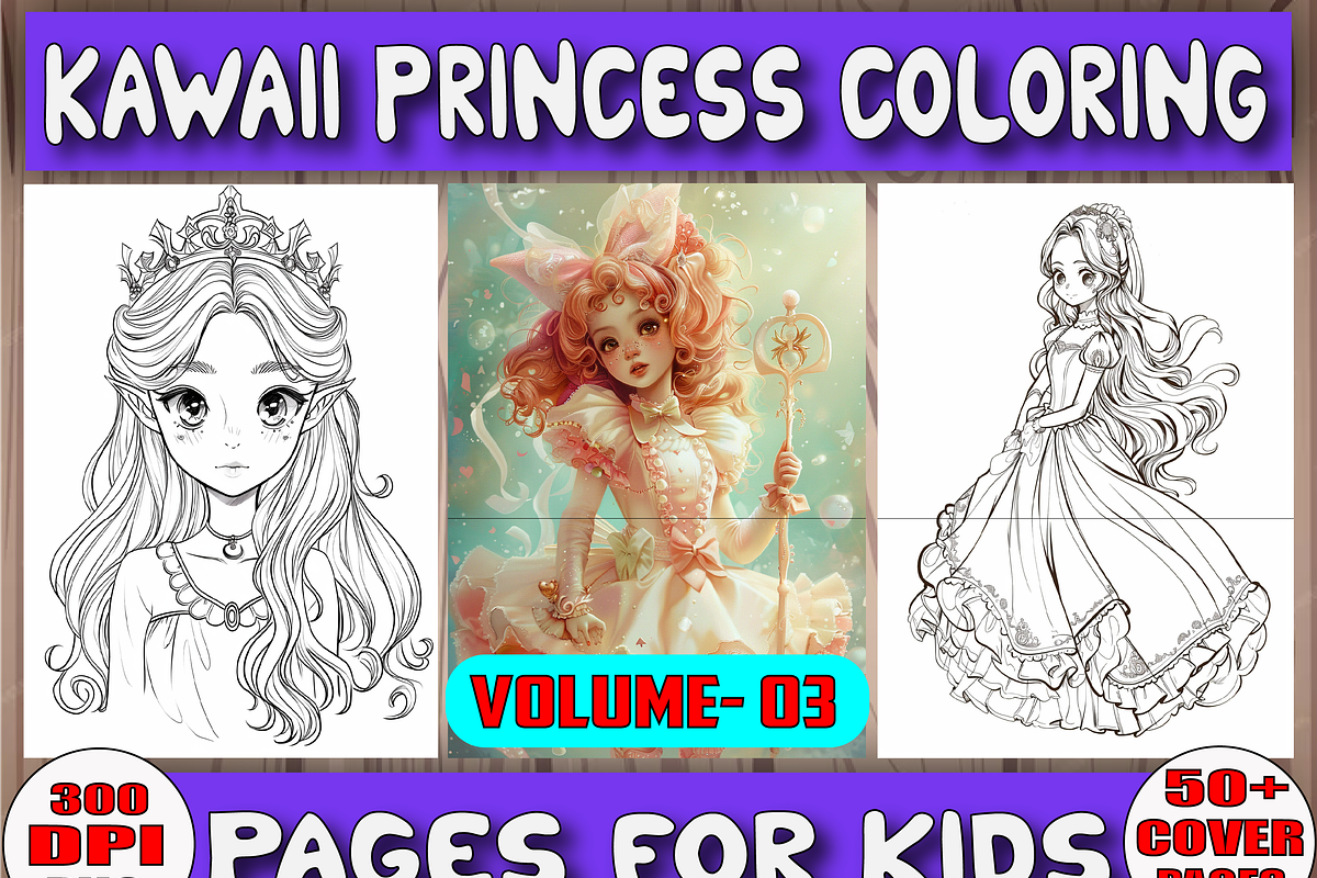 200 Kawaii Princess Coloring Vol 03, a Decorative Illustration by Daisy ...