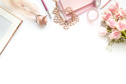 Spring Pink Theme desktop flatlay, a Product Mockup by WanderlustLens (Thumbnail 3 of 3)