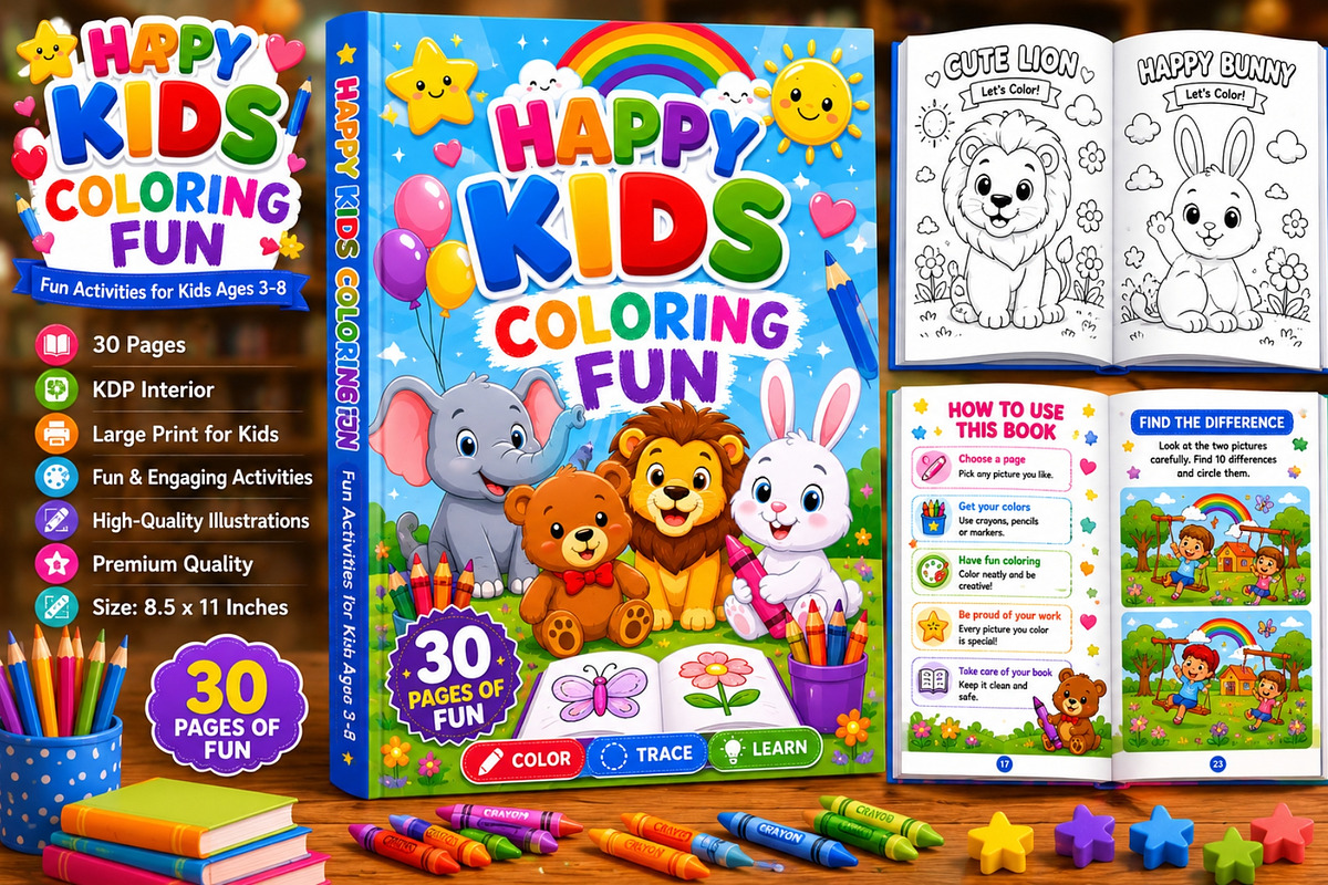 Rainbow Coloring Fun, a Stationery Template by Designmela01 (Photo 4 of 8)