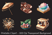 Brown Aesthetic Summer Clipart, an Illustration by RobertsArt (Thumbnail 2 of 7)