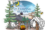 Camping Digital Stamps, a Graphic by Favorites_Art (Thumbnail 1 of 16)