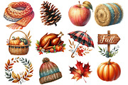 Watercolor Fall Season Clipart, an Illustration by SinaCreation (Thumbnail 2 of 5)