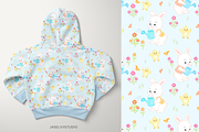 Bunny Chick - Blue, a Pattern Graphic by Jaselvii Studio (Thumbnail 4 of 7)