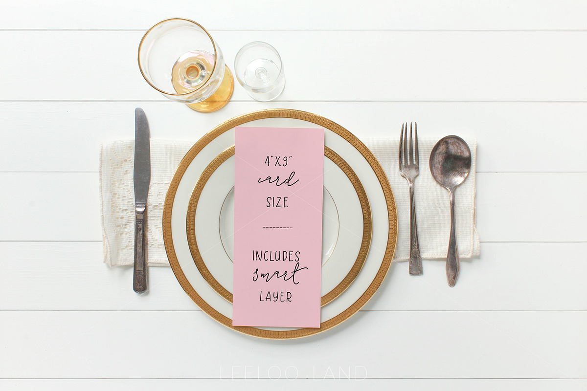 Gold Program/Menu Stationery Mockup, a Product Mockup by ILLONA GRAPHICS (Photo 2 of 4)