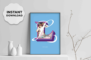 Mythological Alphabet Poster - L