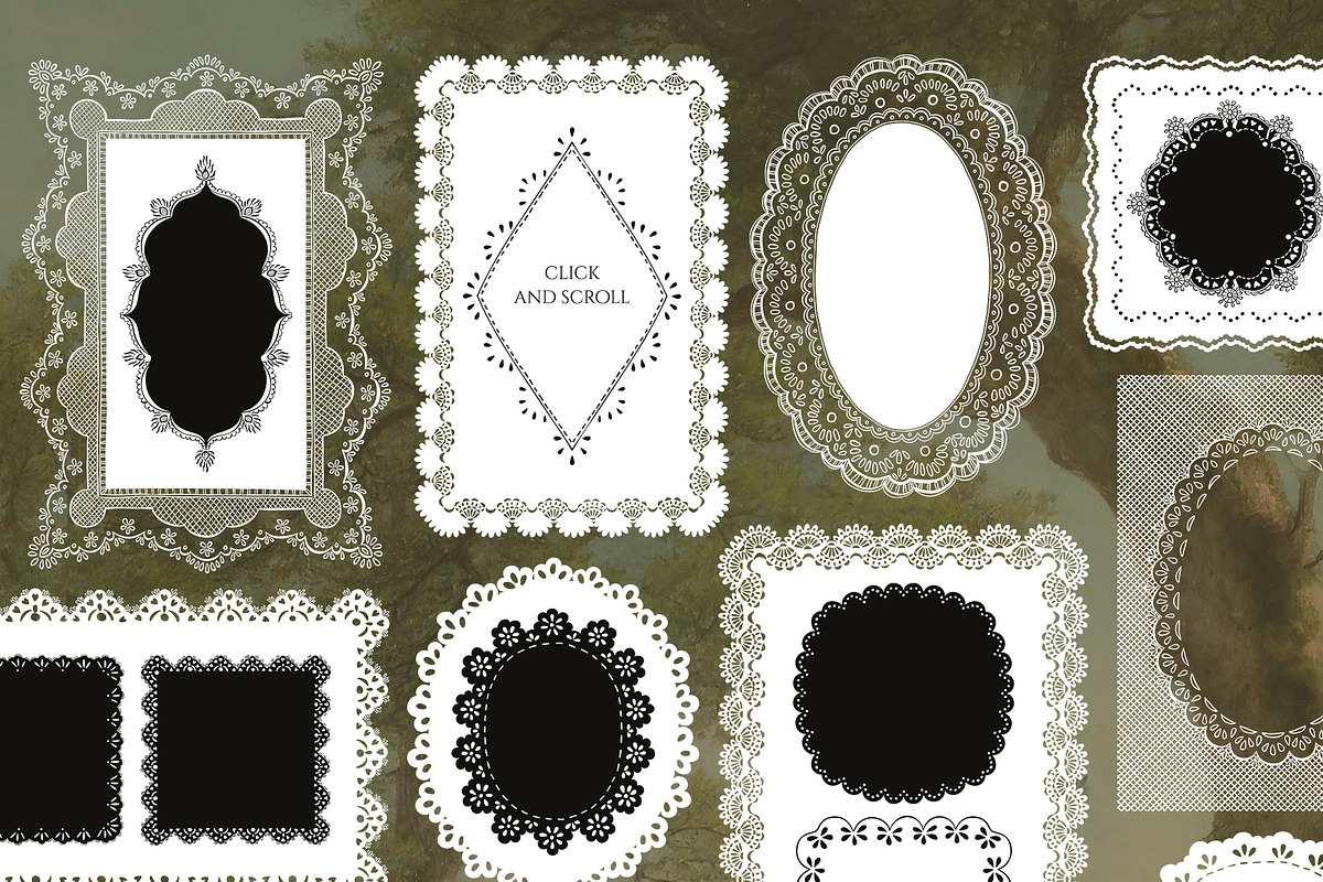 Vector Lace Frames & Vintage Doilies, an Object Graphic by Berentine.art (Photo 8 of 15)