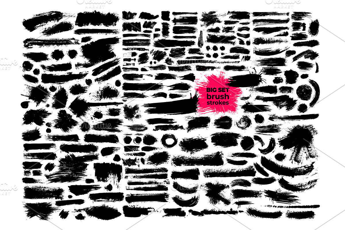 Big collection of brush strokes., a Brush Add-On by Vector photo shop (Photo 3 of 7)
