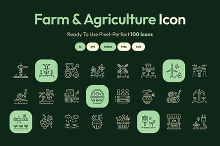 Farm and Agriculture Icon Collection, an Icon by Prosymbols