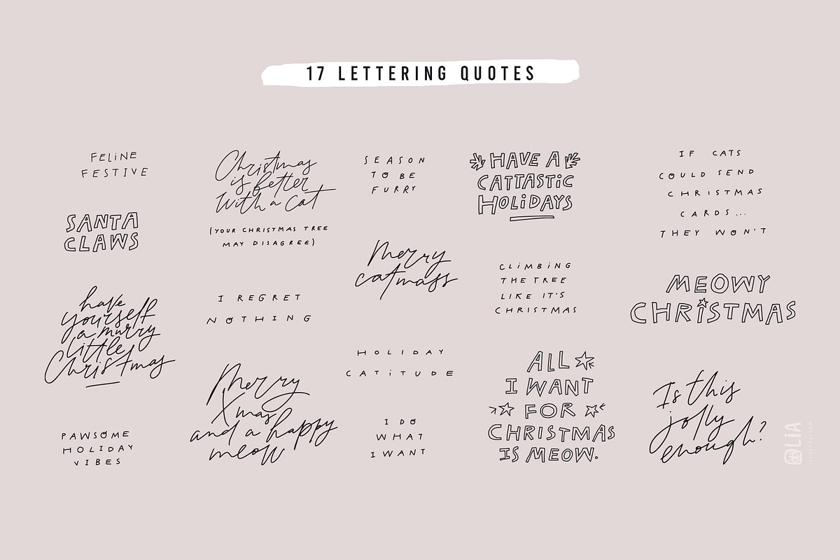 Christmas cats | 100% hand drawn, an Animal Illustration by Olia (Photo 8 of 14)