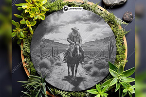 Desert Road Cowboy Horse Western