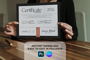 Certificate Of Authenticity Template