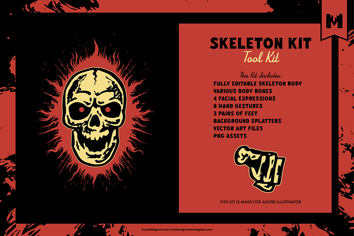 Skeleton Character Creator Kit, a Branding & Logo Template by Mutant Lagoon (Photo 4 of 12)