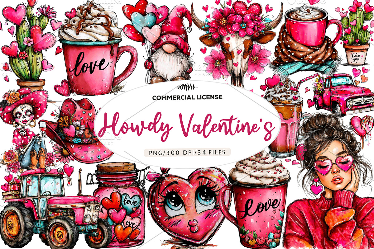 Howdy valentine's Sublimation, an Illustration by CreationArt (Photo 1 of 6)