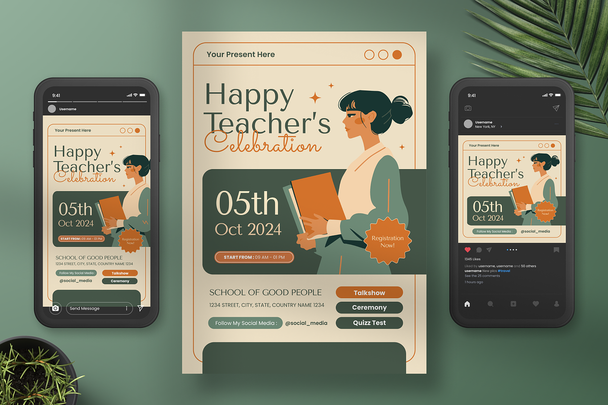 World Teacher's Day Flyer Template, a Flyer Template by Annora Studio (Photo 3 of 4)