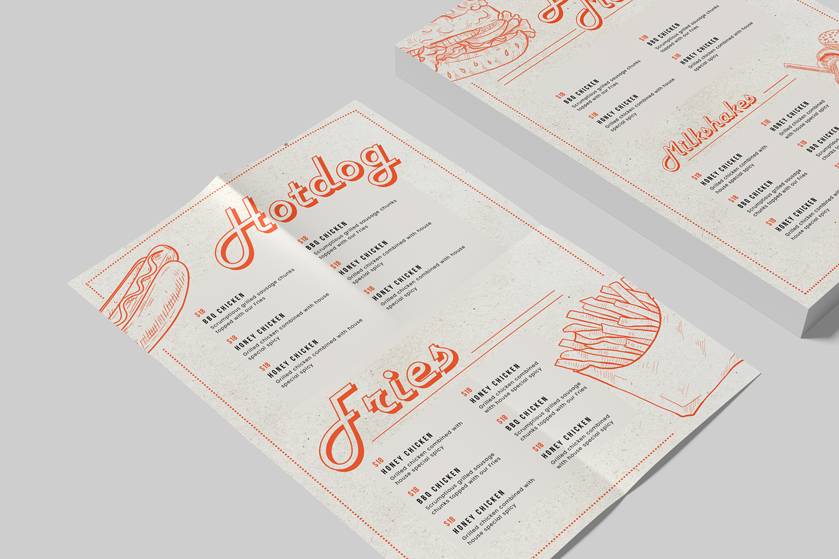 Retro Diner Menu Template I Canva, a Flyer Template by The Social Stuff (Photo 2 of 10)