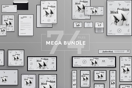 Mega Bundle | Fashion Week, a Poster Template by Amber Graphics