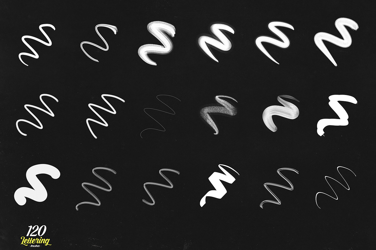 120 lettering brushes for procreate, a Brush Add-On by Endete & Mazak brushes (Photo 5 of 8)
