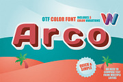 OTF color font - Arco, a Sans Serif Font by Pixnugget (Thumbnail 1 of 9)