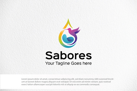 "Sabores" | Elegant Bird Logo