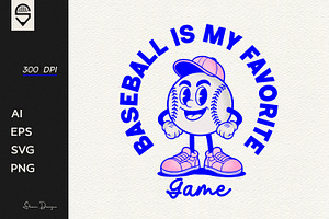 Baseball Is My Favorite Game, a Sport Illustration by shaondesigns