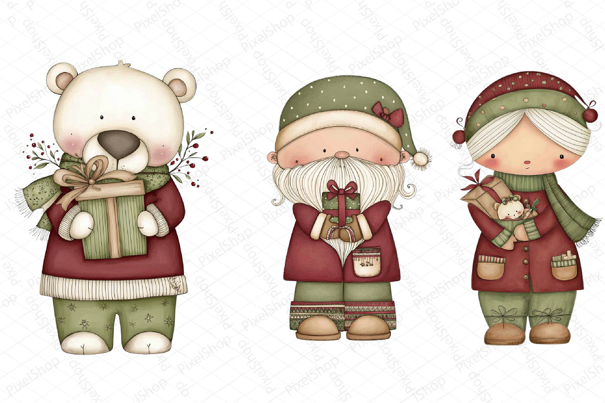 Cute Christmas Clipart Bundle, an Illustration by DreamPrint404 (Photo 4 of 6)