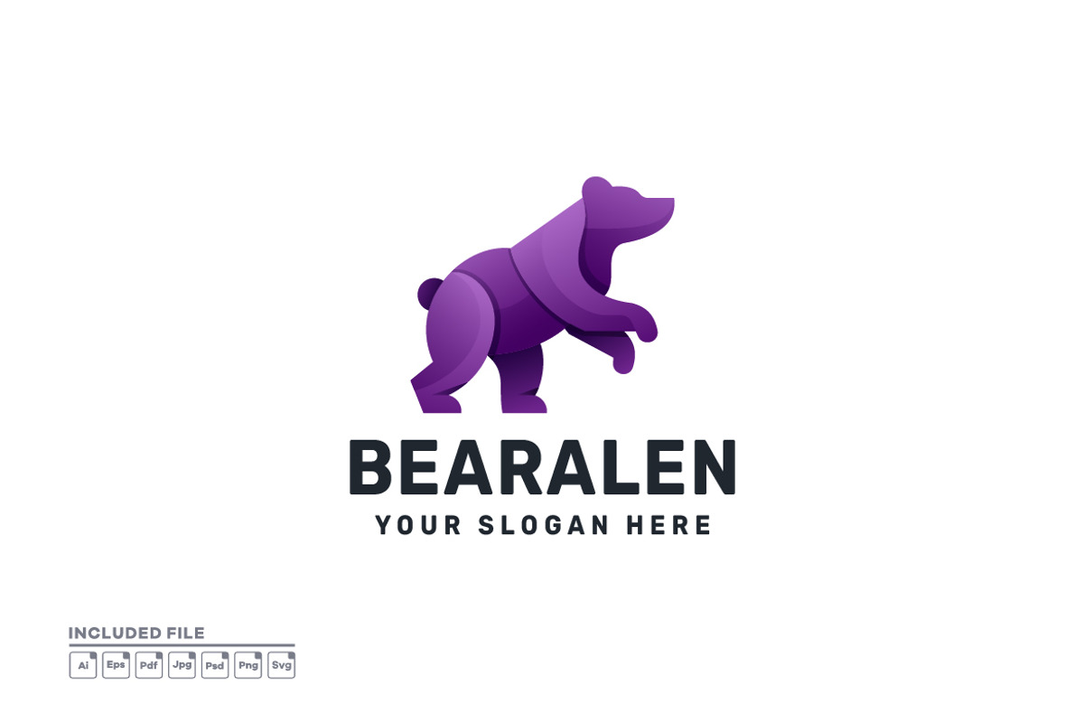 Bear Gradient Colorful Vector Logo, a Branding & Logo Template by yuanesei