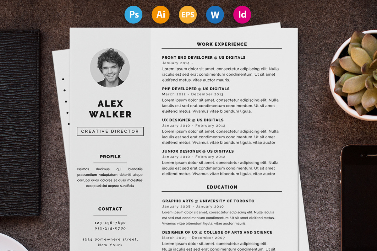 Resume / CV - Walker, a Resume Template by 3Angle (Photo 1 of 6)