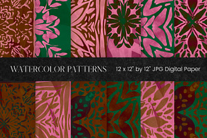 Pink and Green Watercolour Pattern
