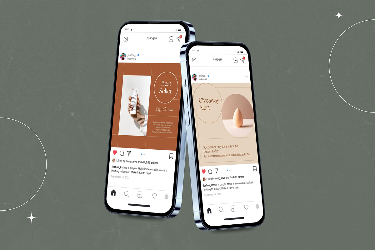 Line Beauty Instagram Canva Template, a Social Media Template by Brandearth RRGraph (Photo 3 of 11)