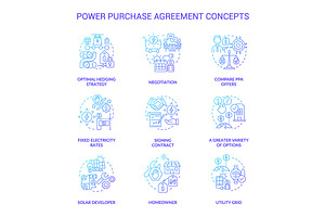 Power Purchase Agreement Icon Set