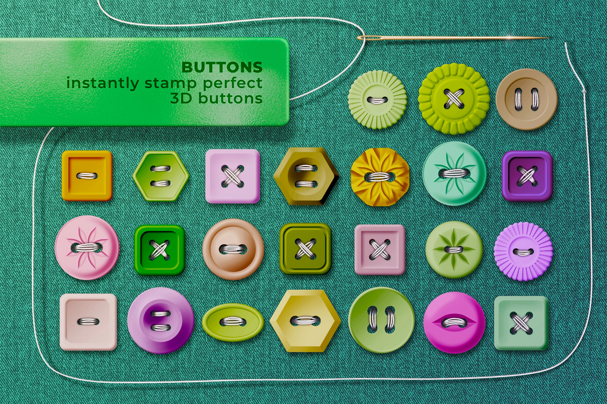 Whip Stitch Craft Kit for Procreate, a Brush Add-On by UPROOT (Photo 6 of 11)