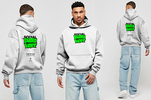 3 Oversize Hoodie PSD Mockups