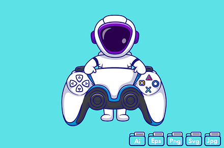 Cute Astronaut With Big Joystick