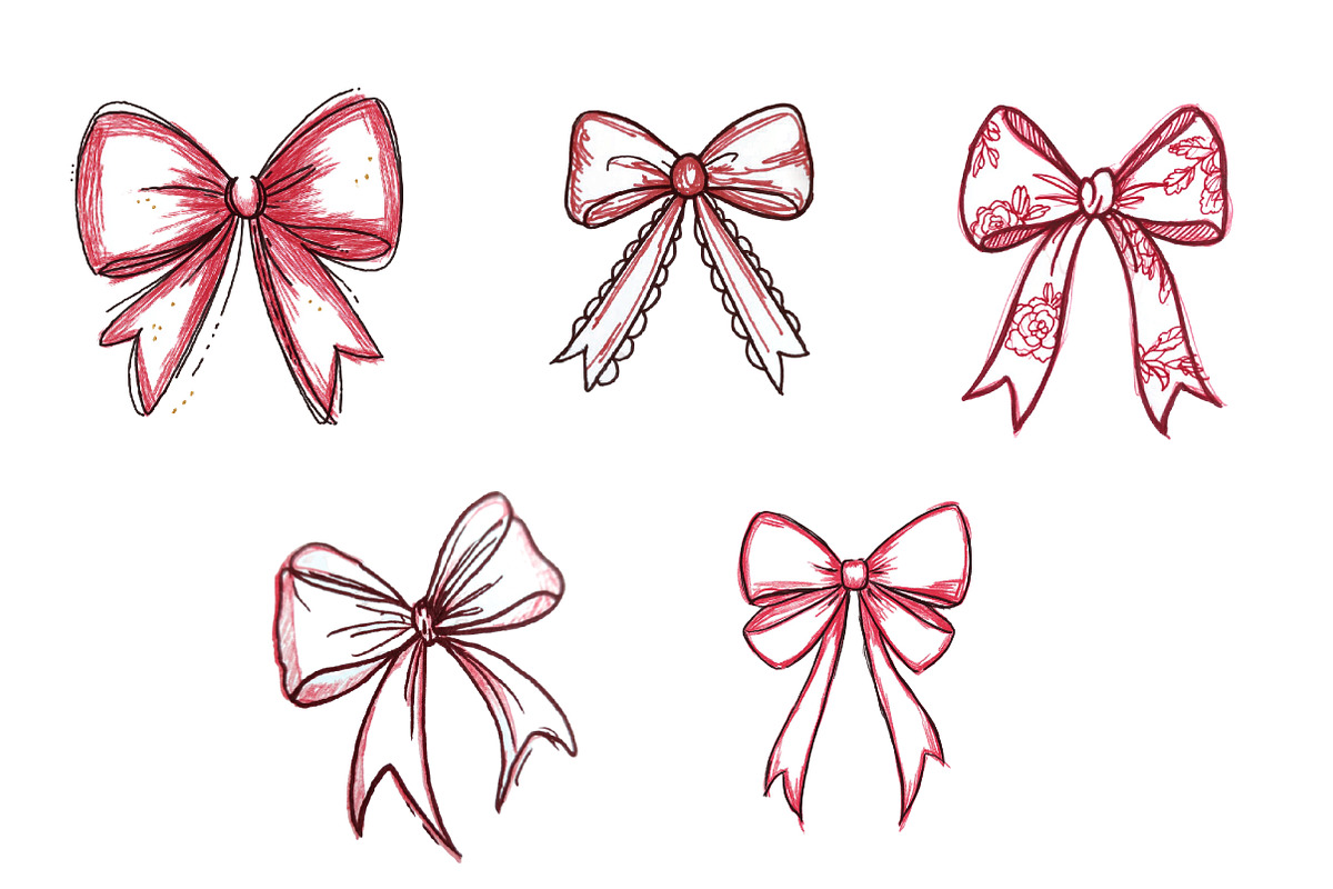 Coquette Valentine Ribbon Bow, an Illustration by CreationArt (Photo 7 of 7)