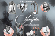 Vampire Watercolor Clipart Set, an Object Graphic by ArtCreationsDesign (Thumbnail 7 of 11)