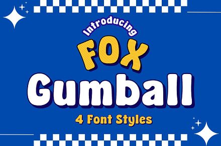 Fox Gumball : 4 Font Styles, a Symbol Font by Fox7 By Rattana