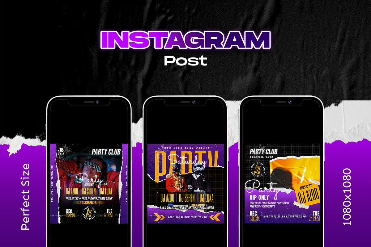 Grony Party Instagram Kit, a Social Media Template by Shinra Labs (Photo 3 of 5)
