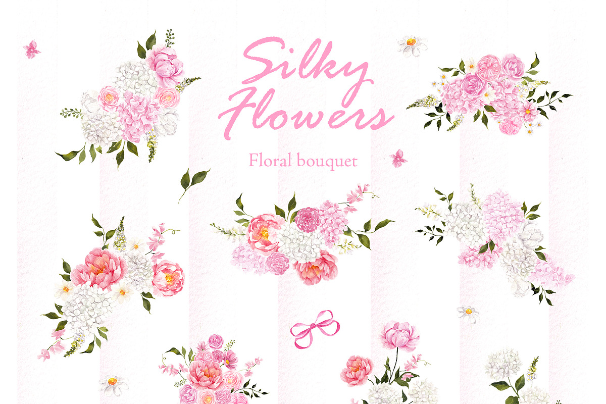 Silky Flowers. Watercolor graphic, an Object Graphic by ma_i_vi (Photo 3 of 11)