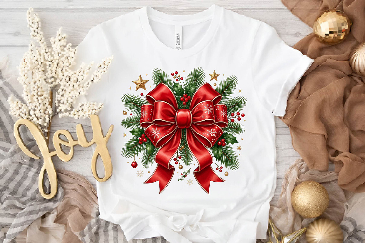 Christmas Bow Holiday Wreath PNG, a Seasonal Illustration by DreamPrint404 (Photo 5 of 6)