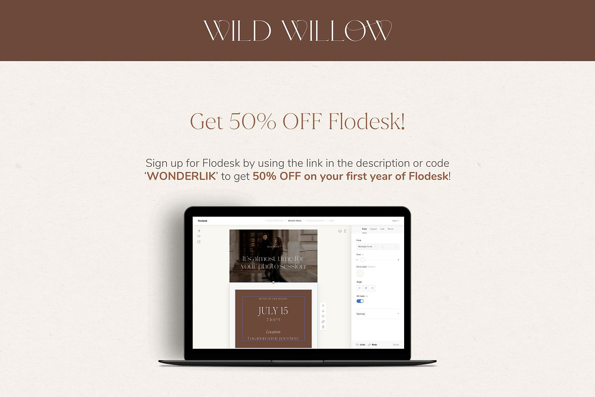 Luxury Flodesk Email Templates, an Email Template by Wonderlik Webdesign (Photo 7 of 9)