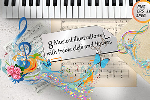 Set of 8 musical illustrations!