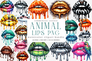 Animal Print Dripping Lips PNG, an Illustration by SinaCreation