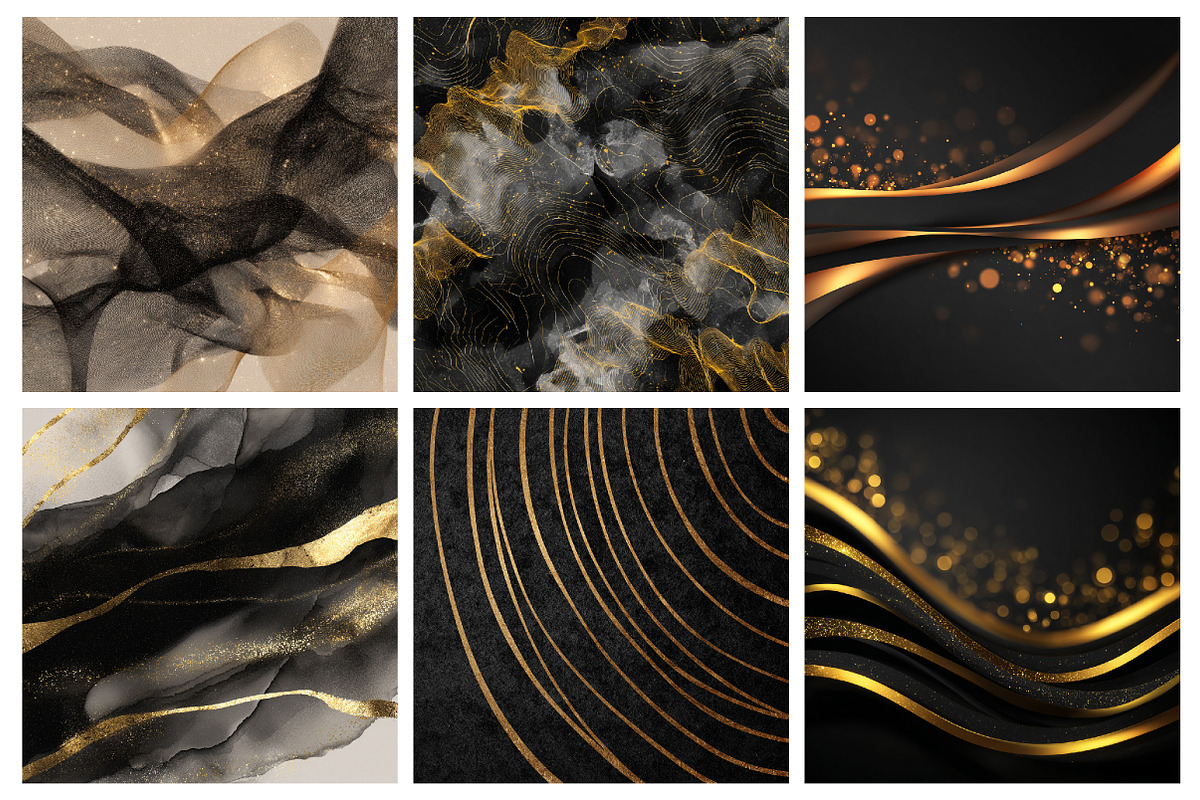Black And Gold Abstract Background, an Illustration by RobertsArt (Photo 3 of 5)