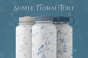 Floral Blue Toile Seamless Patterns, a Pattern Graphic by Olya Creative (Thumbnail 5 of 18)