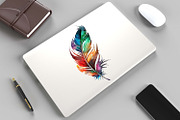 Watercolor Bright Feathers Clipart, an Object Illustration by ARTify Illustrations (Thumbnail 3 of 8)