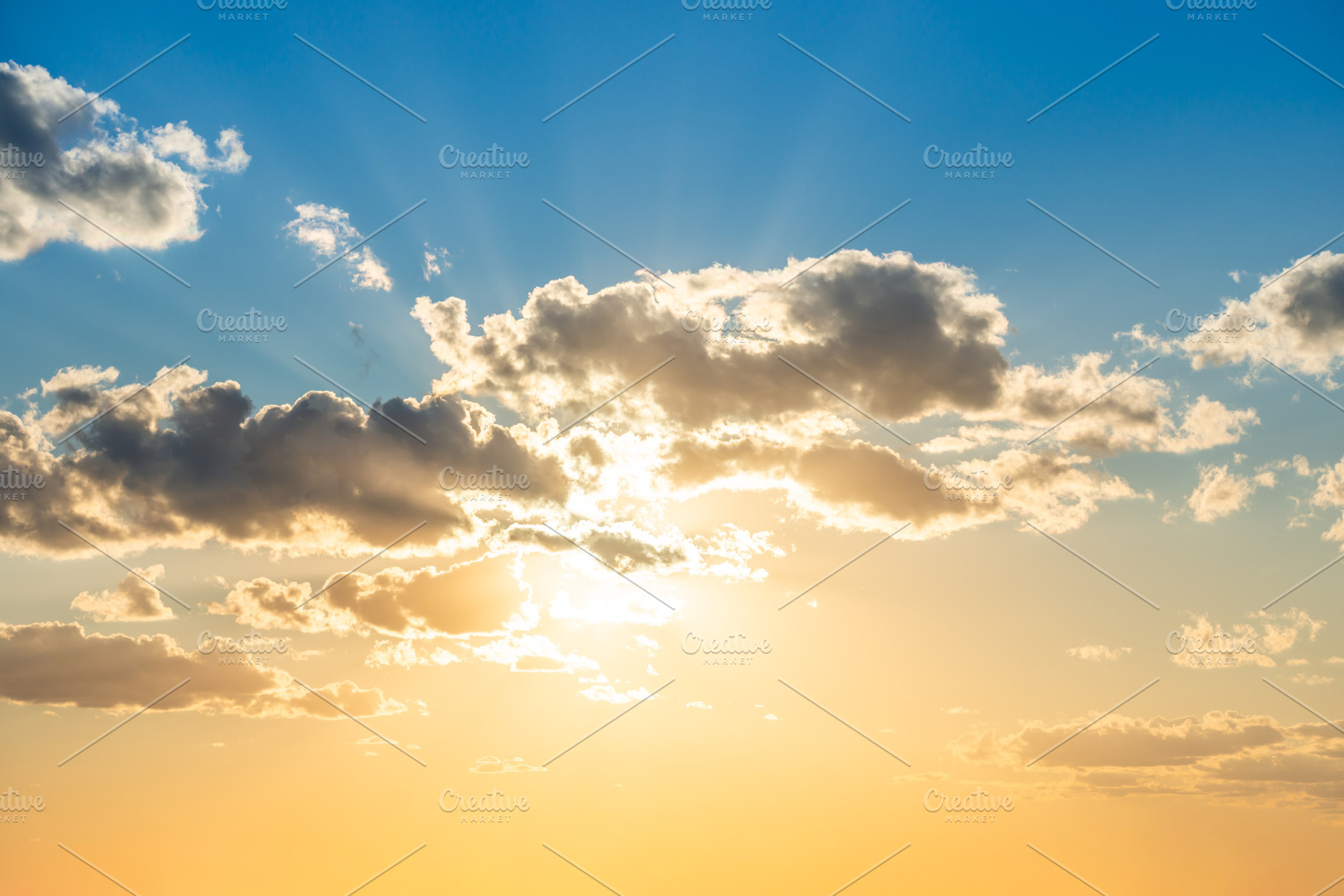 Sunset sky with clouds and sun, a Nature Photo by Vapi