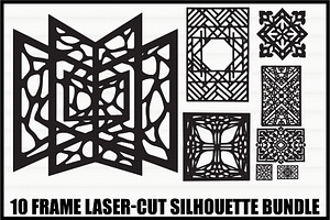 10 Geometric Frame Laser Cut Bundle, an Object Illustration by Gfx_Store