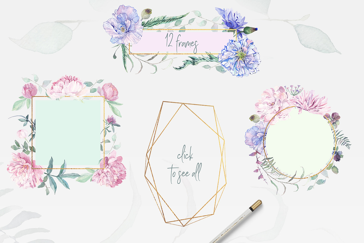 Chic Watercolor Floral Collection, an Illustration by ColorfulNest (Photo 4 of 13)